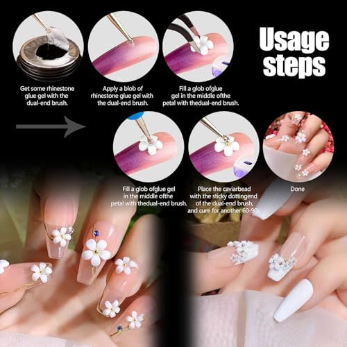 3D Flower Nail Charms,3D Flowers for Nails,More Then 600 Pcs of Mix Colors 3D