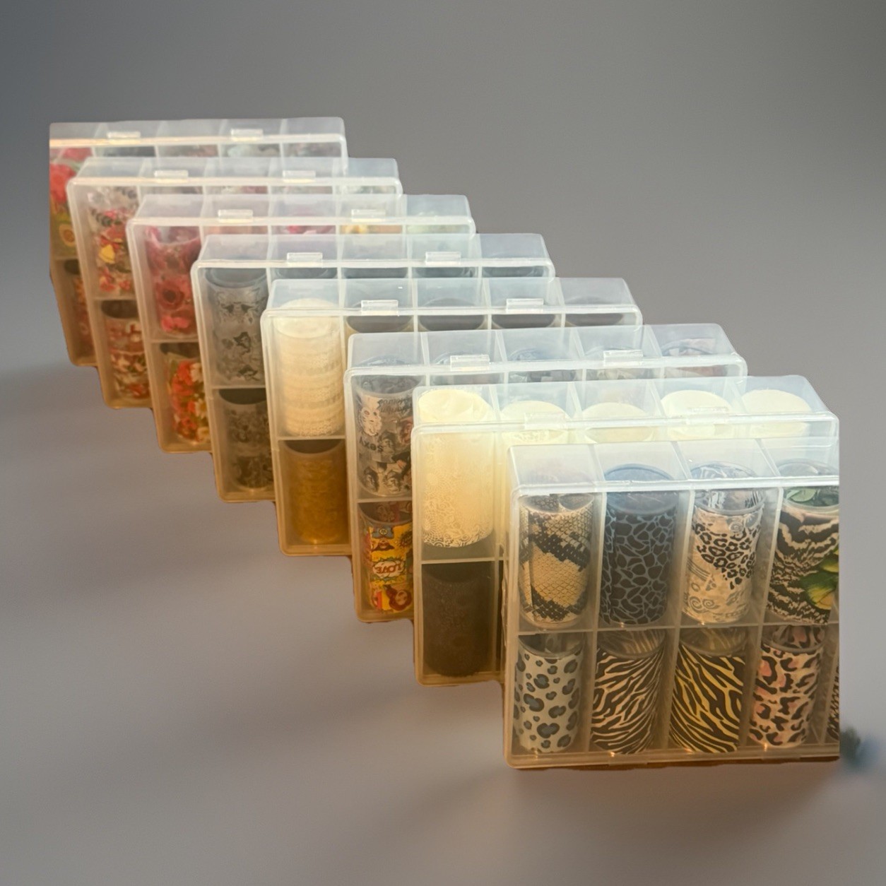 80 Roll Nail Art Transfer Foil Mega Lot Cases Floral Lace Christmas Animal