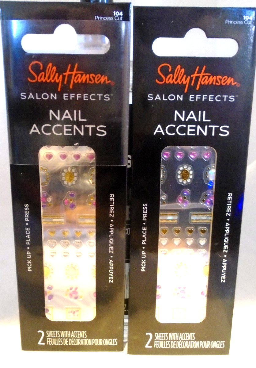 Sally Hansen Salon Effects nail accents stickers 104 Princess Cut 4 Sheets Total
