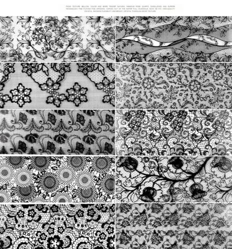 10 Sheets Black Lace Nail Art Foil Transfer Stickers Foils Nail Art Supplies