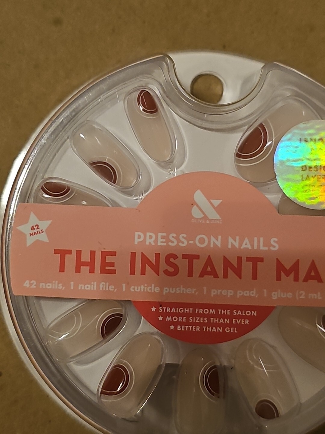 Instant Mani Short And Medium Length Layered Circles Press On Nails 42 Ct x 2