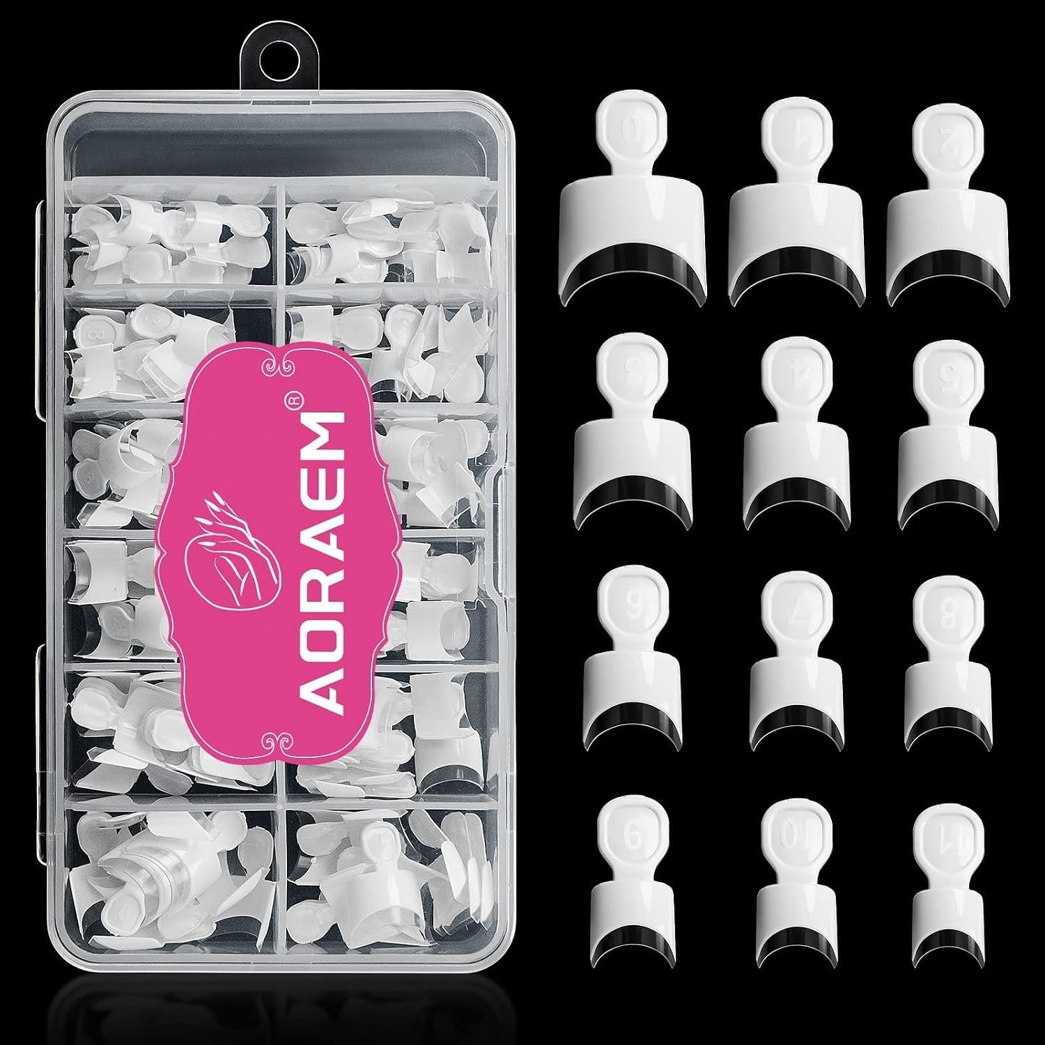 120 PCS Acrylic White Short French Nail Tips 12 Sizes False Press On Nails Women