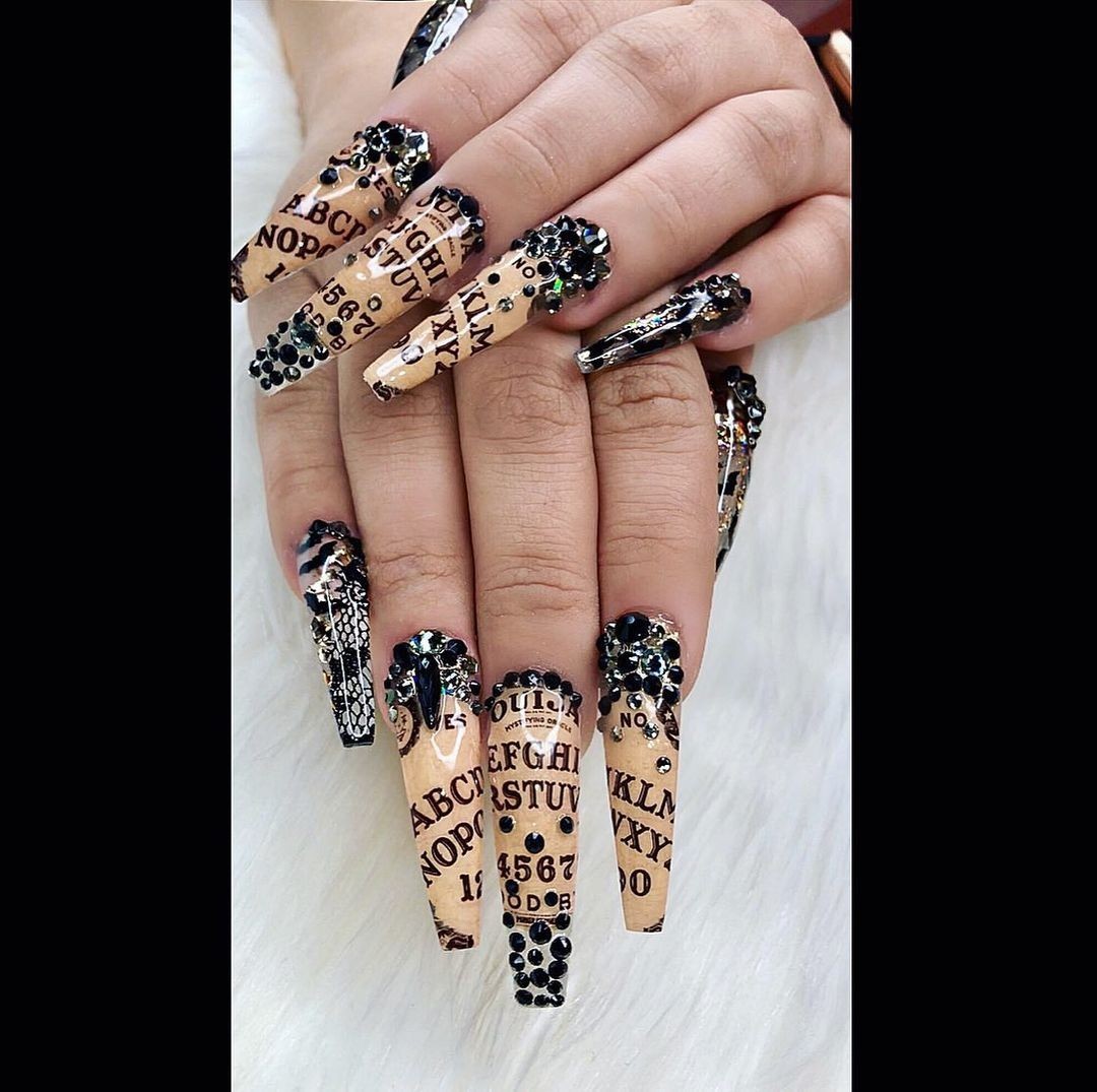 Ouija board Spirit Halloween Nail Decals Transfer Sticker Tattoo DY Nail art Kit