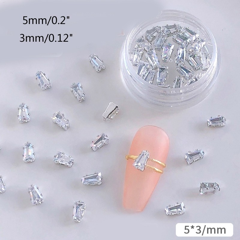 20 Count 3D Crystal Rhinestones Nail Art Gemstones Set Shining Small Gem Stones