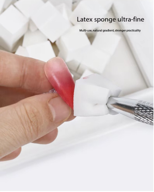 200Pcs Soft Nail Sponges for Ombre, Nail Art Sponges With Grabbing Pen