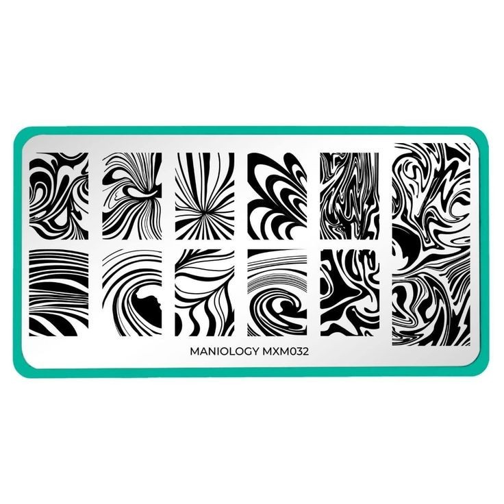 Maniology MXM032 Paint Swirl Watercolor Tie Dye Stain Nail Stamping Plates