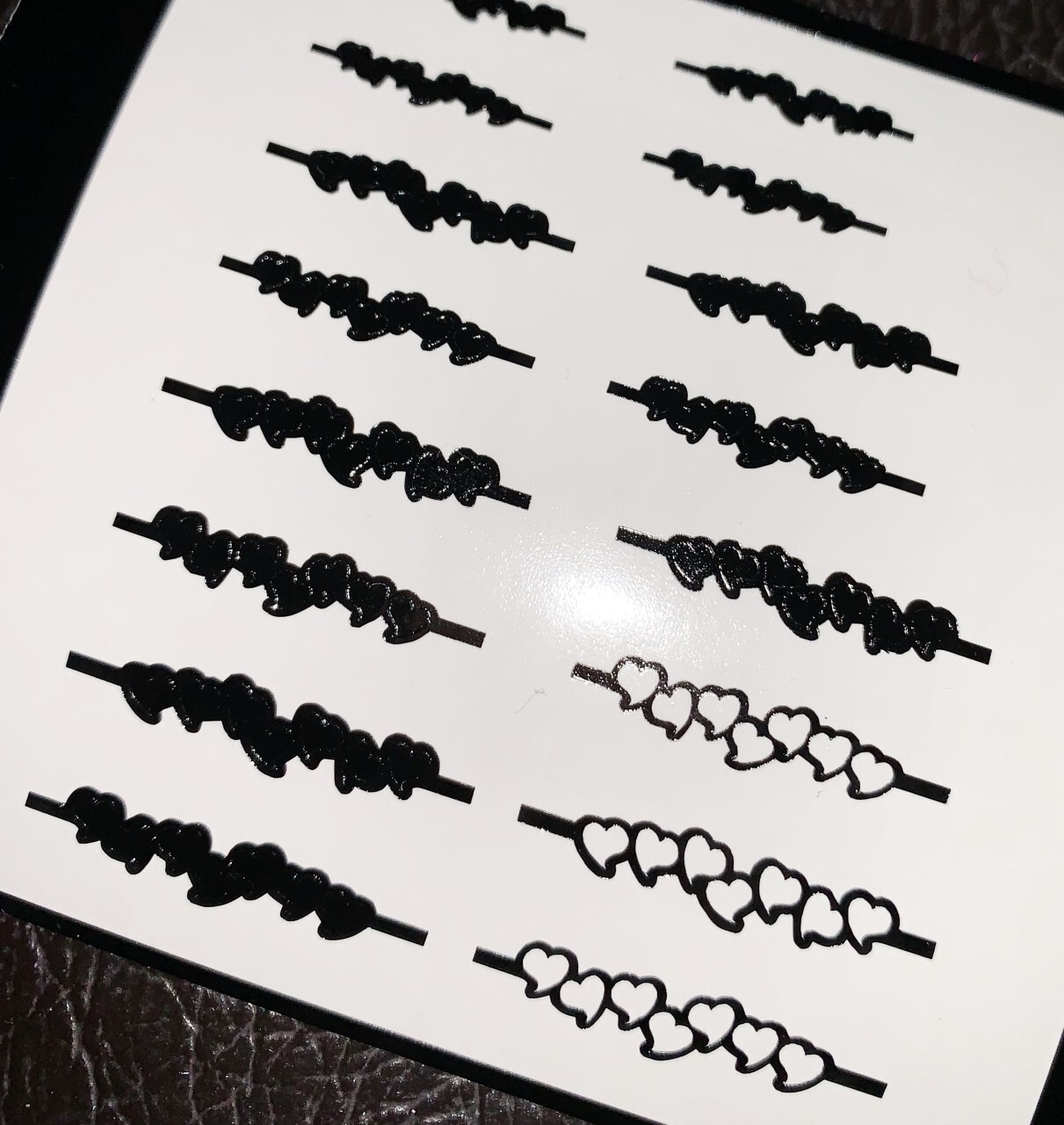 Butterfly, Fire, Flame, Heart Chain, Scattered Hearts Stencils for Nails,