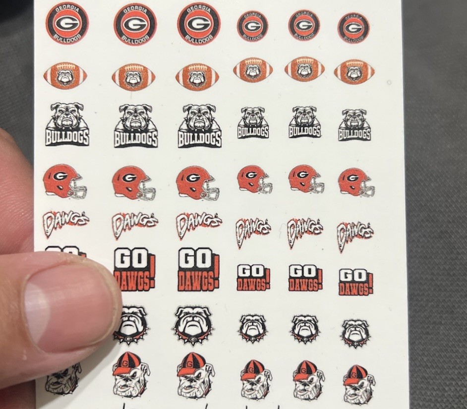 Nail Decals Georgia Bulldogs Football Water Slide Decals