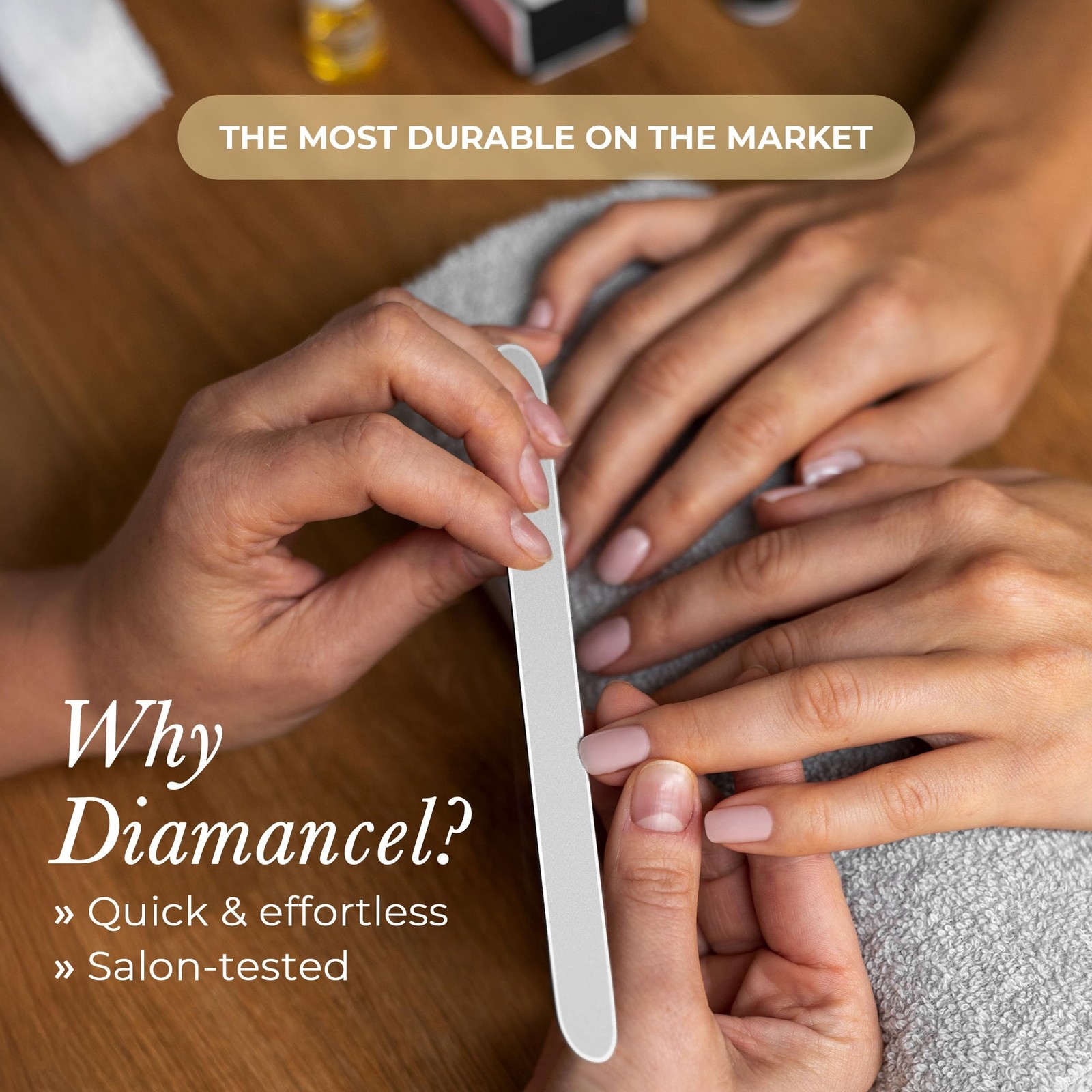 Diamancel Luxury Diamond Nail File – #1 Fine Grit Finishing File for Finge
