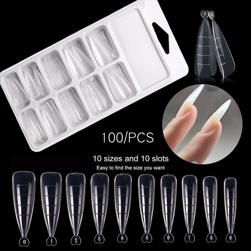 100 Pcs Quick Building Mold False Nail Tips Extension Forms Art Manicure Tool ~