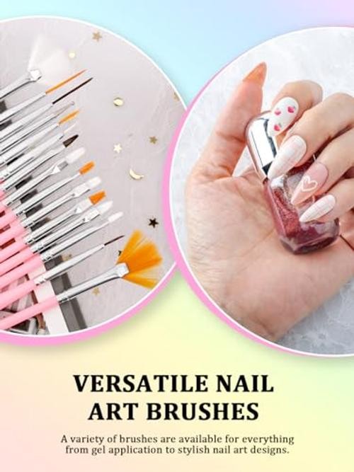 Nail Art Tools Set, Nail Stand for Press on Holder for Painting Nails, Pink