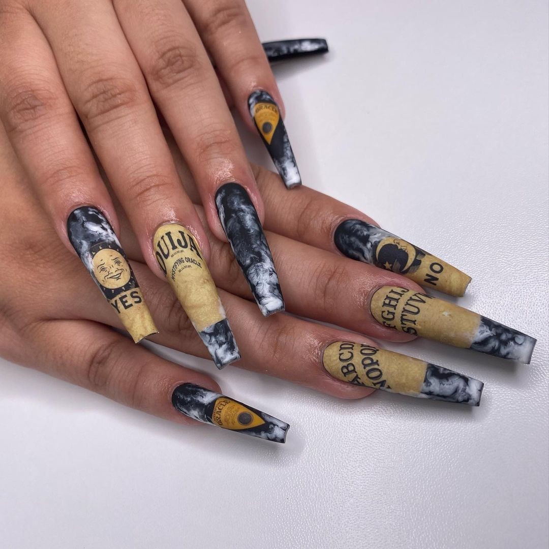 Ouija board Spirit Halloween Nail Decals Transfer Sticker Tattoo DY Nail art Kit