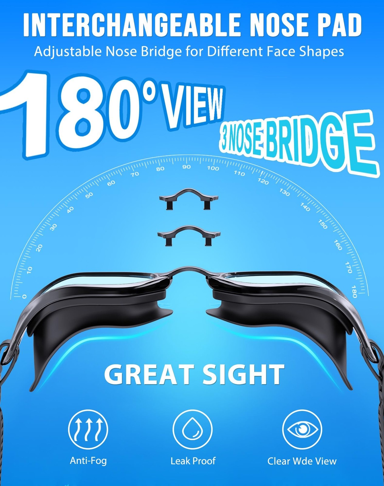 Swim Goggles, Unisex Adult Swimming Goggles Anti Fog Anti UV No Lea… Fast Ship