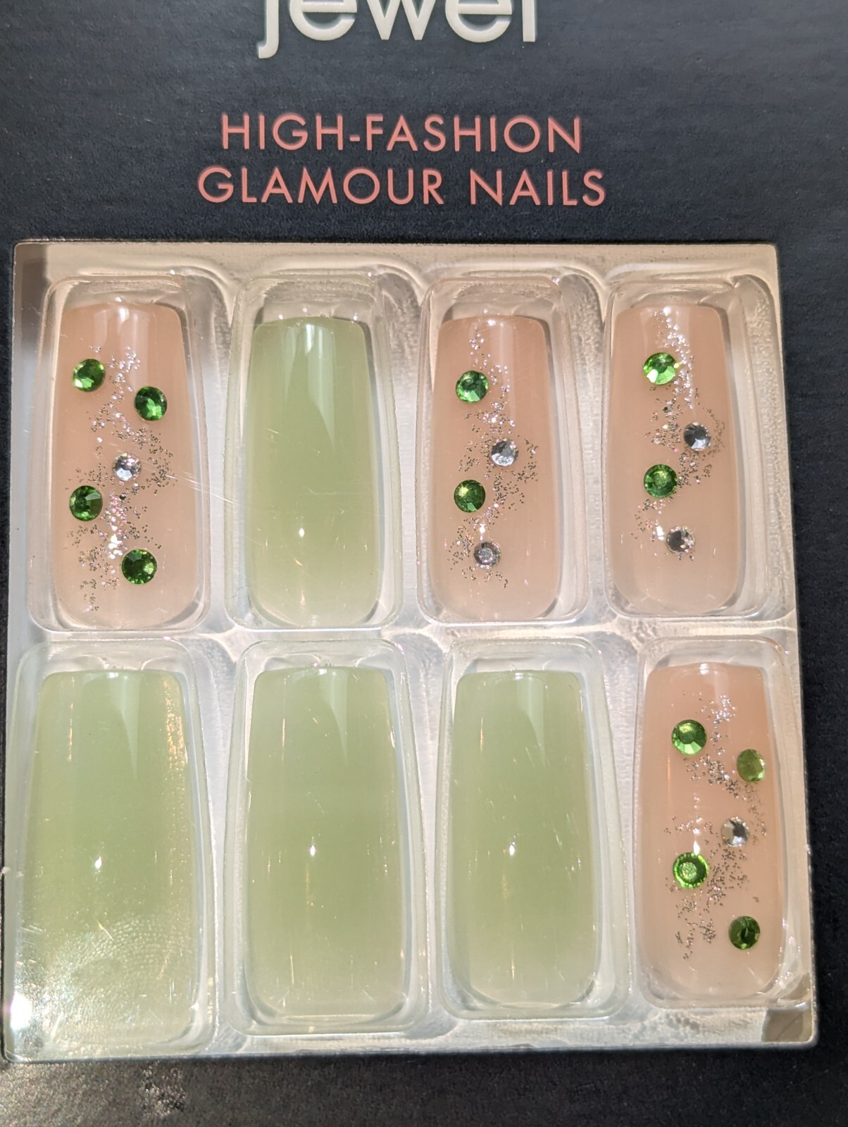 Kiss Jewel High Fashion 2 BOXES Glamor Nails Long& Extra Long Sparkly Jewels NIB