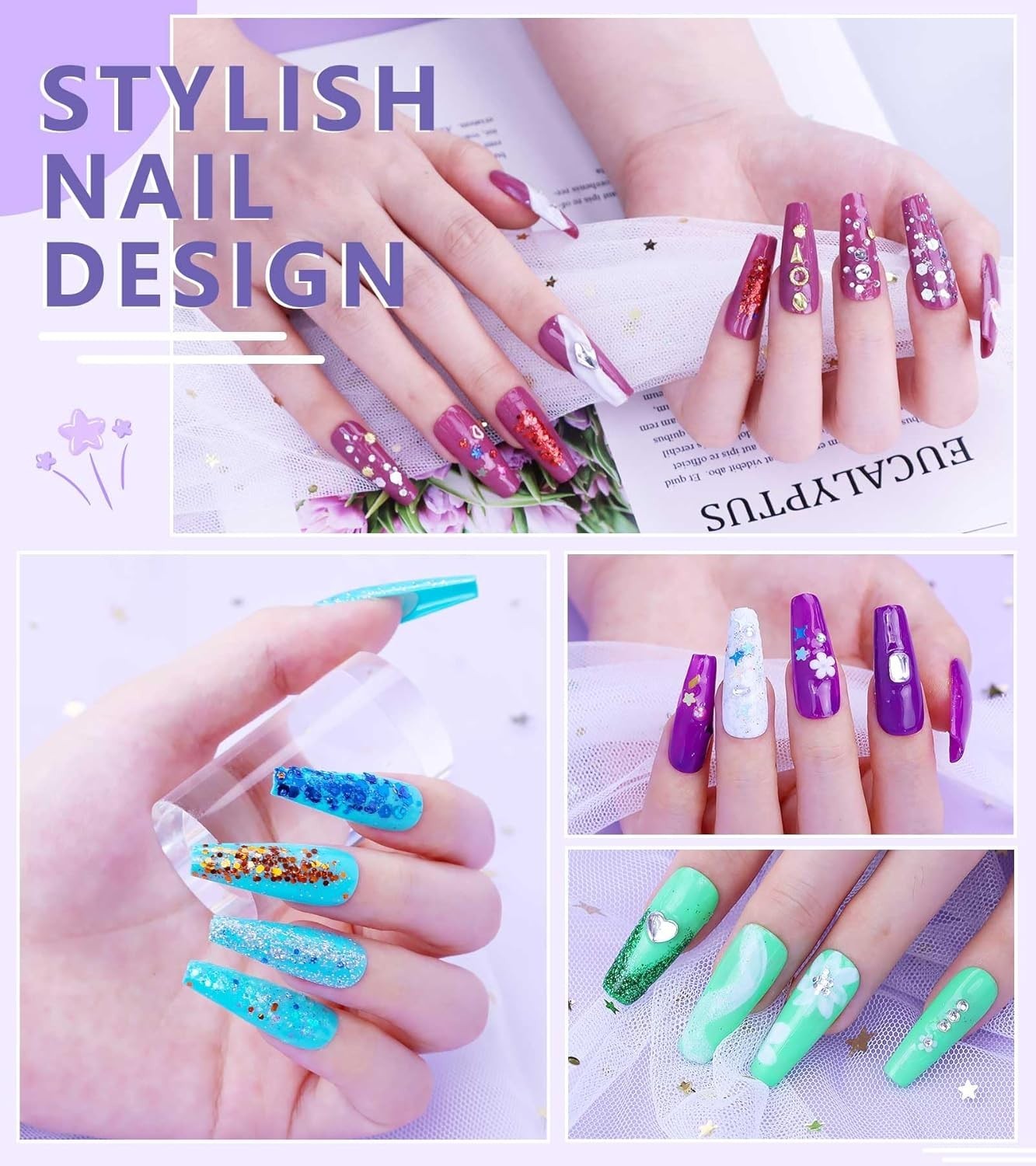 Acrylic Nail Kit with Everything for Beginners, Professional Nail Starter Kit ,