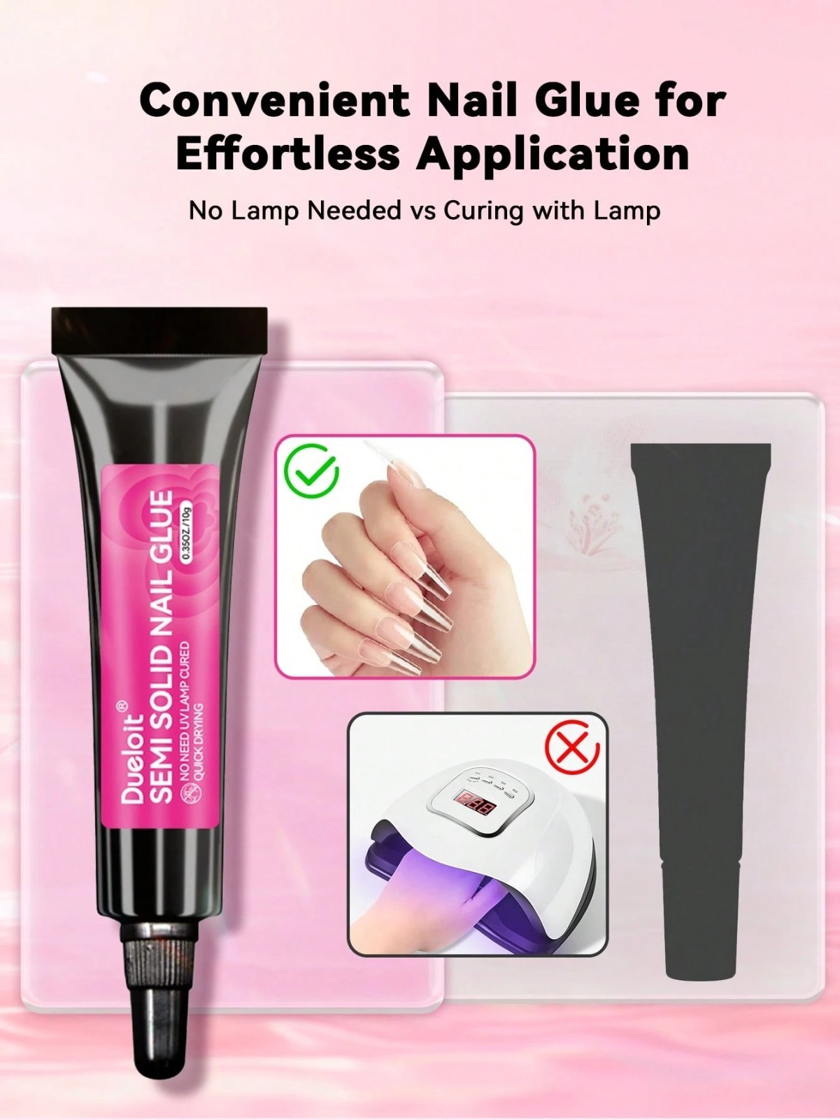 2PCS Newly Upgraded Quick Drying 10g Semi Solid Nail Glue For Press On Nails Tip