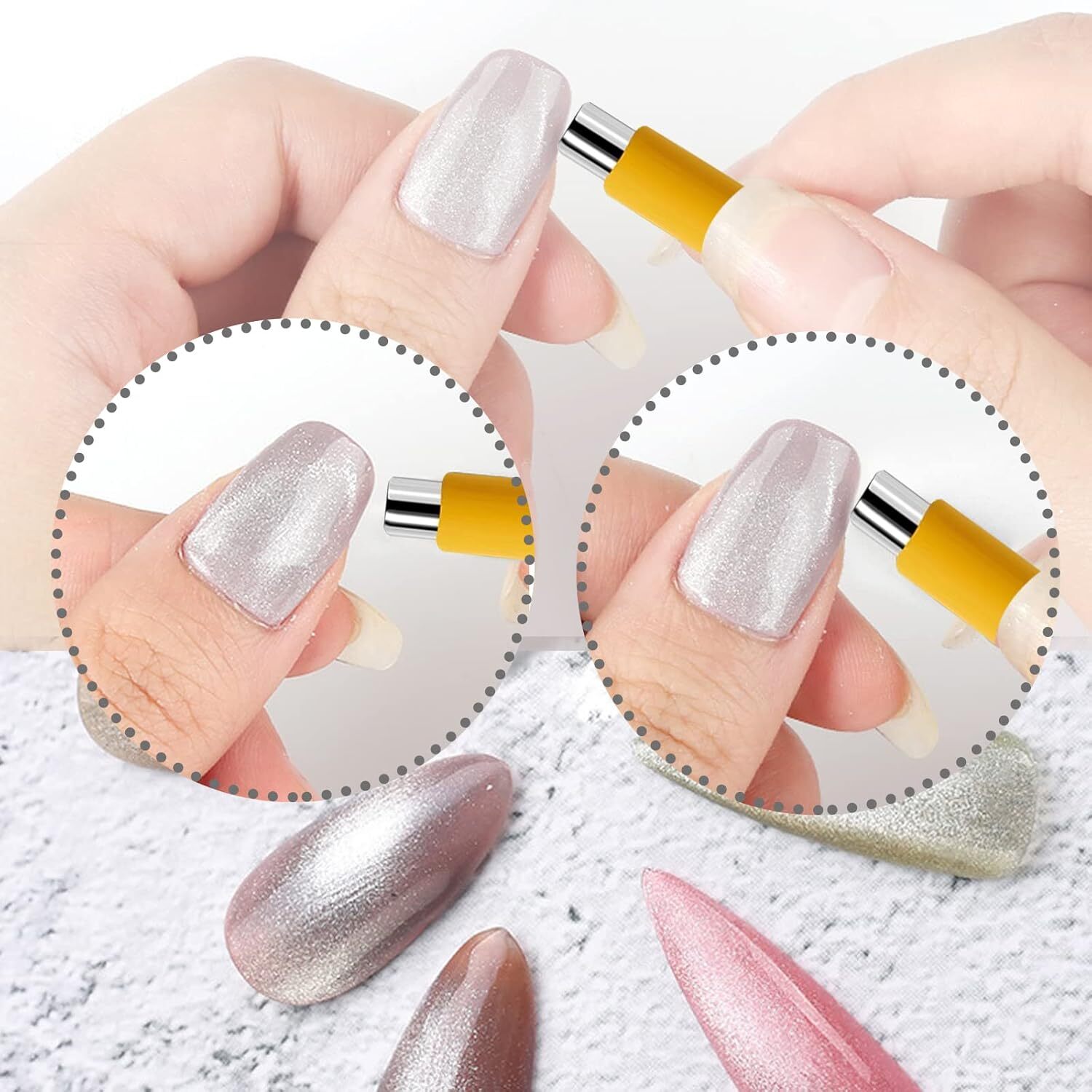 14PCS Nail Art Magnetic Stick Wand Pen for 3D Cat Eye Gel Painting Nails UV Gel