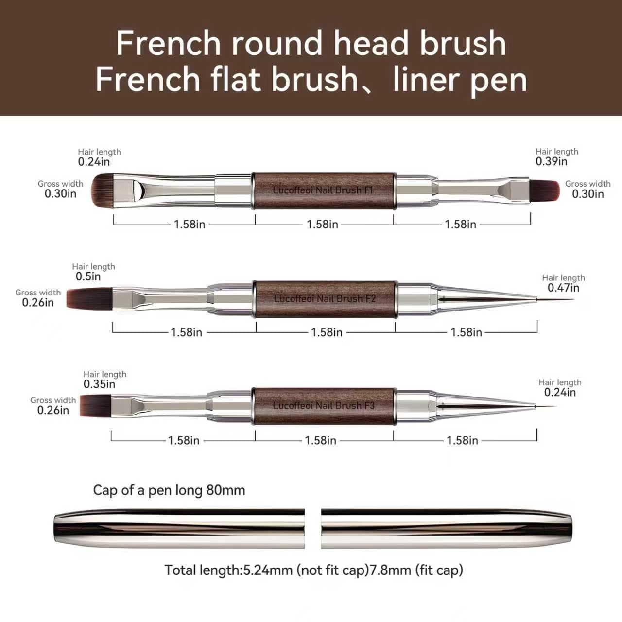 Nail Art Clean Up Brushes 3PCS Set – Dual Head Gel Brush for Polish Mistakes