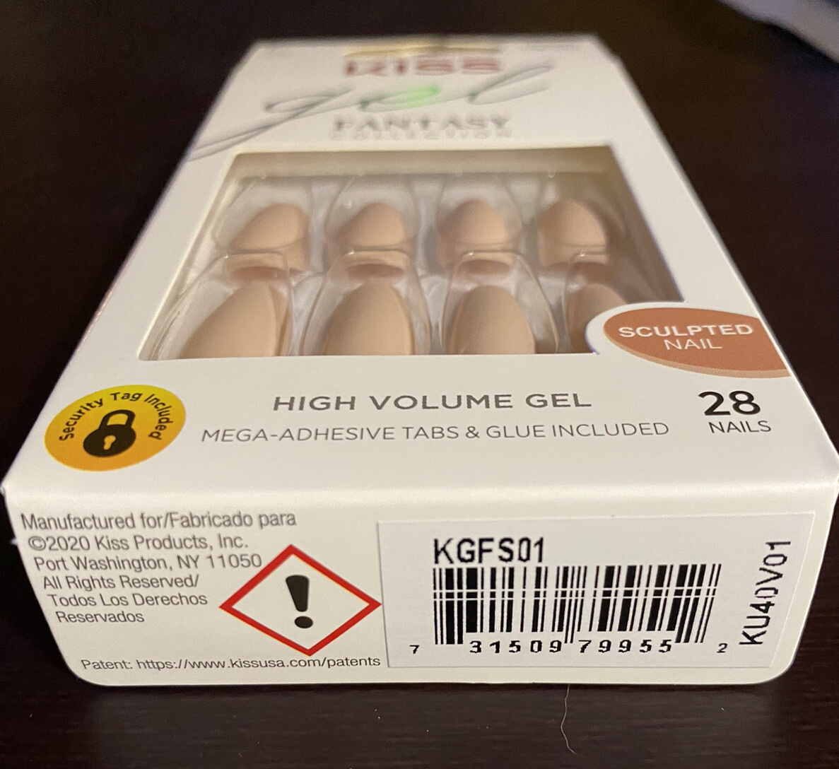 KISS Gel Fantasy High Volume Gel Long Sculpted Matte Beige Press On Nails Set