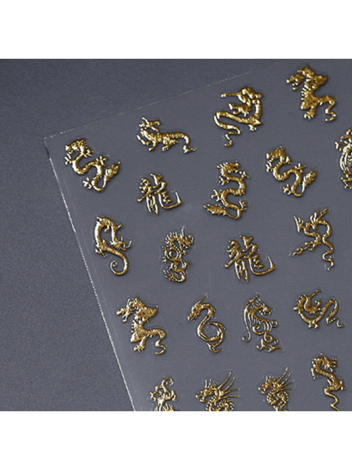 1pcs Bronzing Retro Gold Dragon Nail Art Charm Stickers Nail Decoration Decals