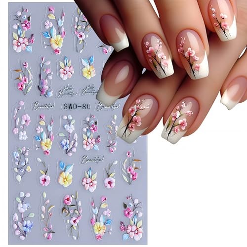 5D Nail Art Stickers 3D Self-Adhesive Easter Colorful Cute Embossed Easter