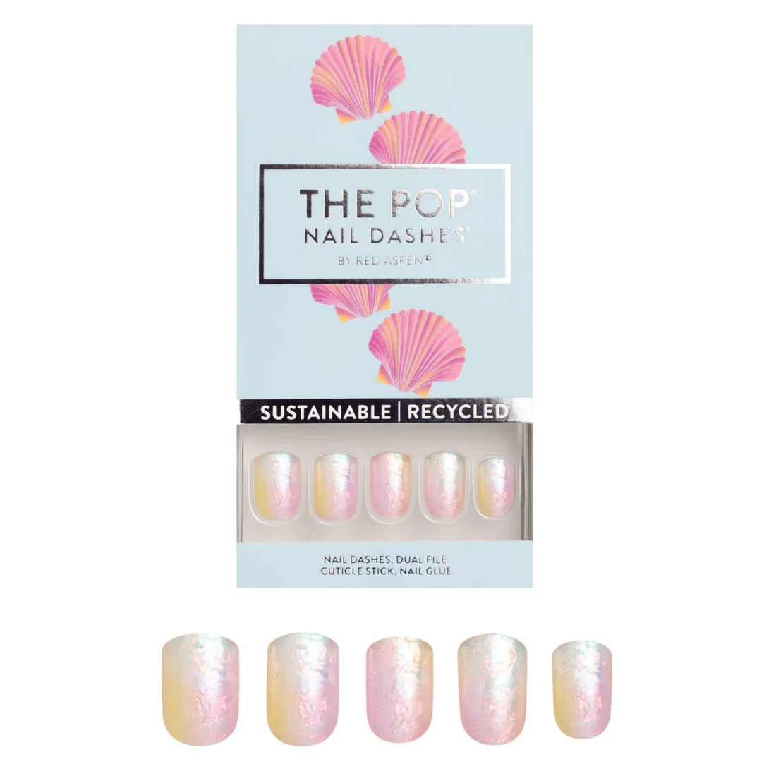 Red Aspen Press On Nails-Long Time No Sea, Leah- Square Short