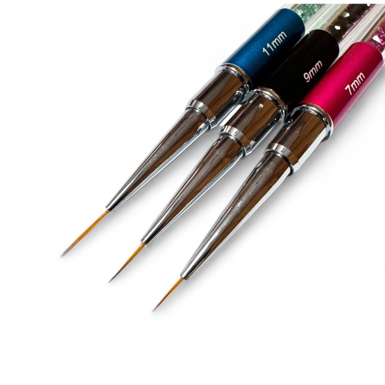 Vanfa 3pcs Synthetic Detailing Painting Gel Nail Art Design Drawing Liner Brush