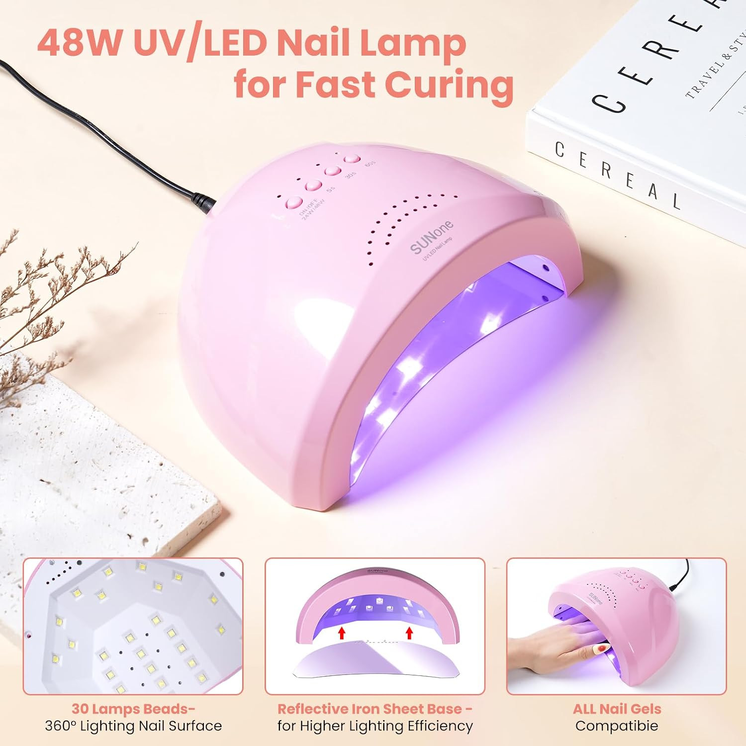 Nail Kit for Beginners with Everything, Practice Hand & Holo Storage Bag | Compl