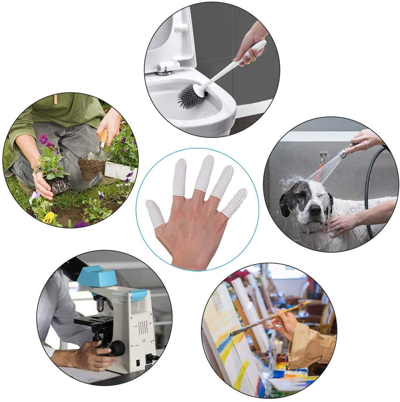 Cuttte (Approx. 330 PCS Latex Finger Cots, Medium Finger Protectors Disposable,