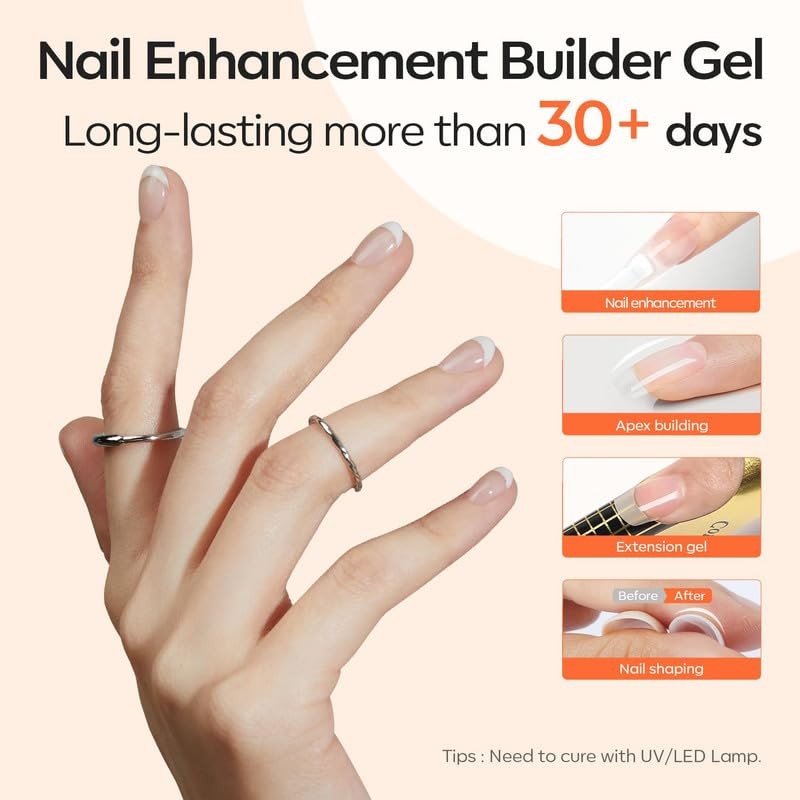 9 in One Nail Builder Glue Gel for Nails Set for Nails Thickening, Adhesive B…