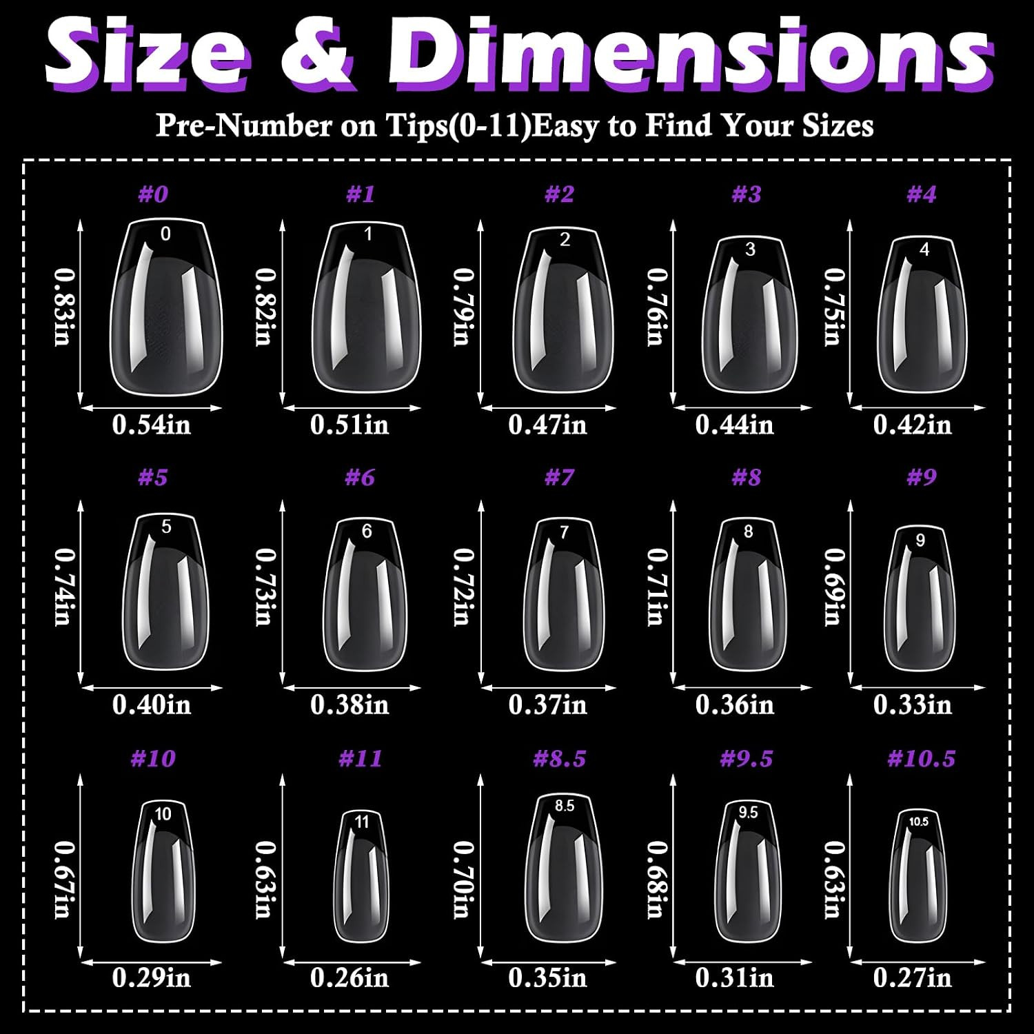 360Pc Short Coffin Nail Tips Clear Fake Nails, Coffin Gel Nail Tips Full Cover A
