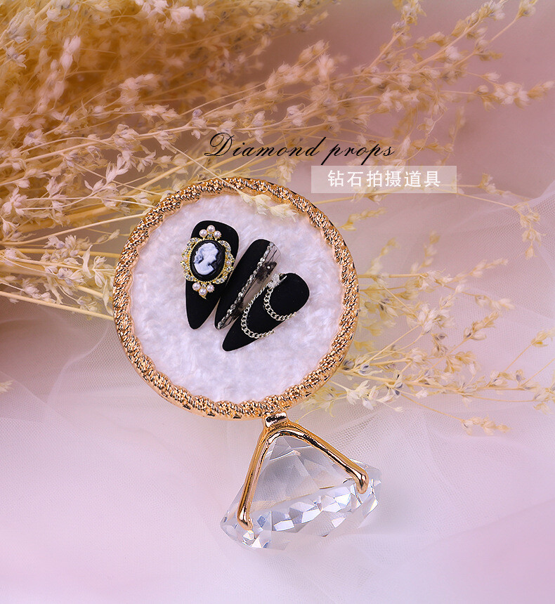 1 Pcs Nail Art Palette with Diamond Base for Tips Display Stand Cosmetic Tools