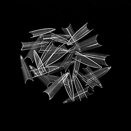 BeYou Clear Long Stiletto 500pcs False Fake Gel Nail Tips,10 Sizes With Clear