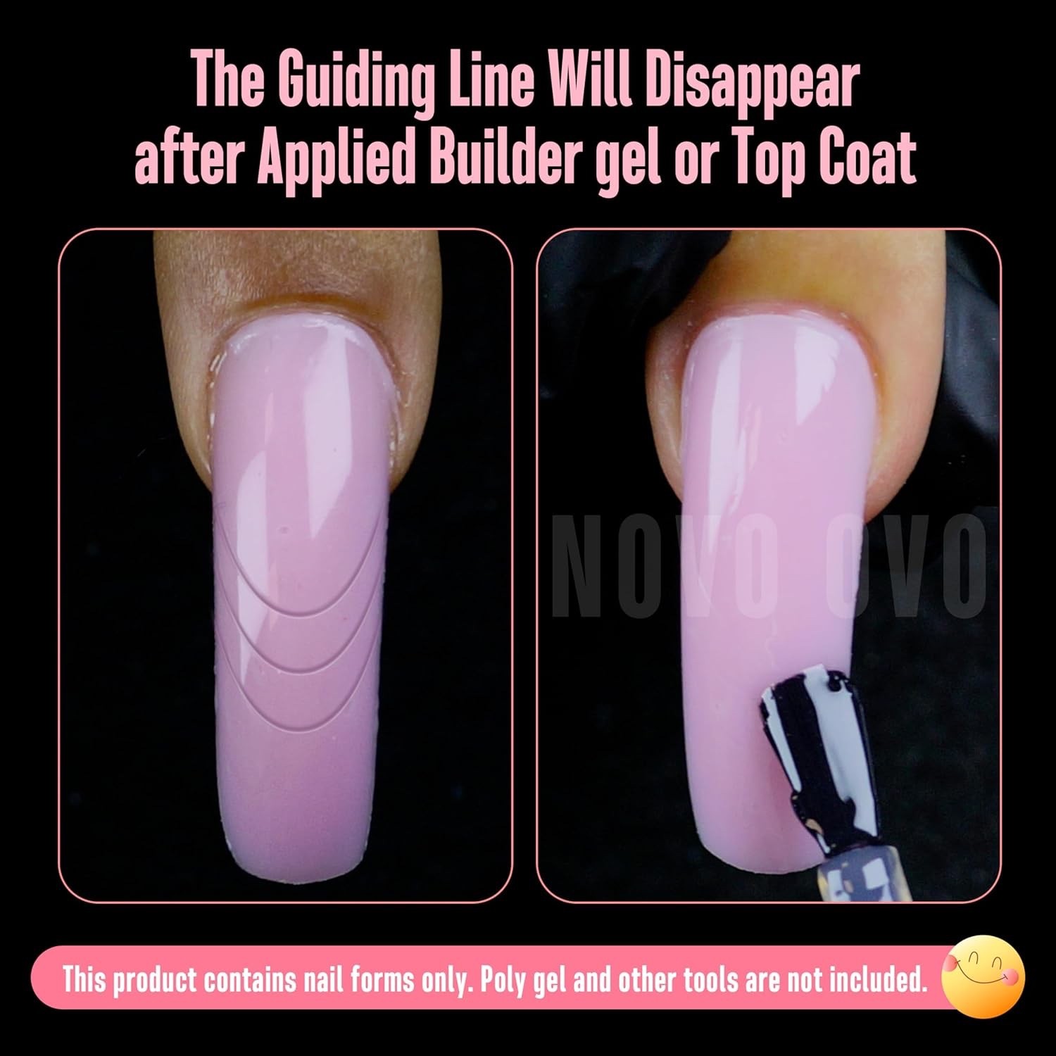 NOVO OVO Lot Of 13 Curved Square Nail Dual Forms Poly Gel Extension Guiding Line