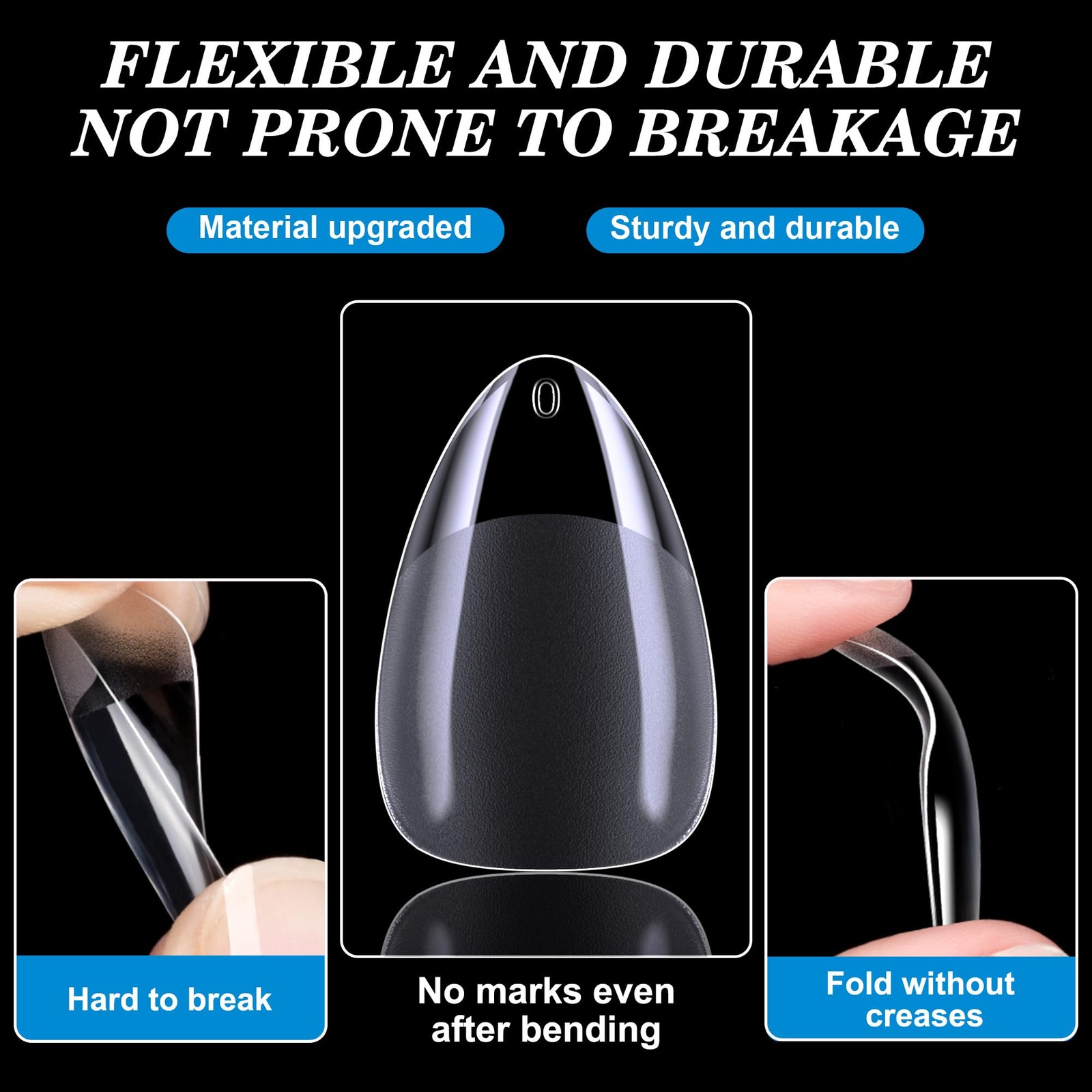 Short Almond Nail Tips, 360Pcs Soft Gel Full Cover Nails for Soak off Nail Ex…