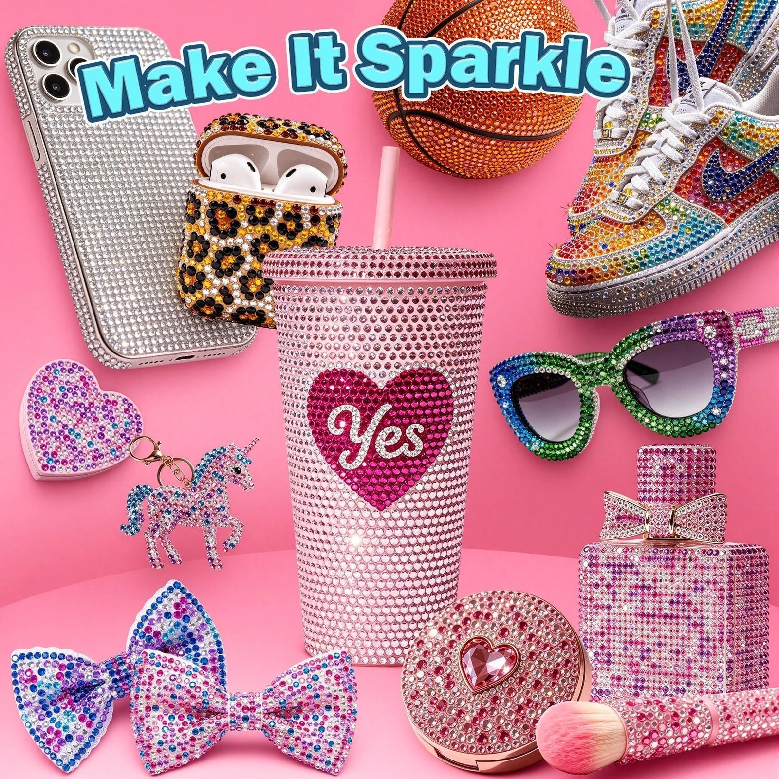 48 Colors Resin Jelly Rhinestones Bedazzling Kit, 48000Pcs 3mm Flatback Spark…