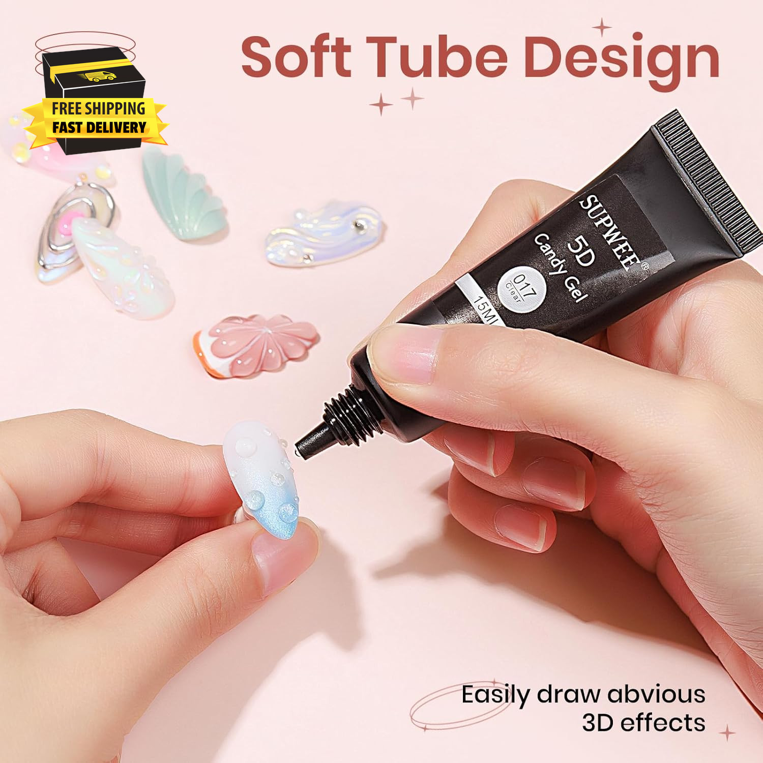 3D Nail Art Gel Clear Sculpting Gel for Nail Art Design DIY 3D Molding Gels for