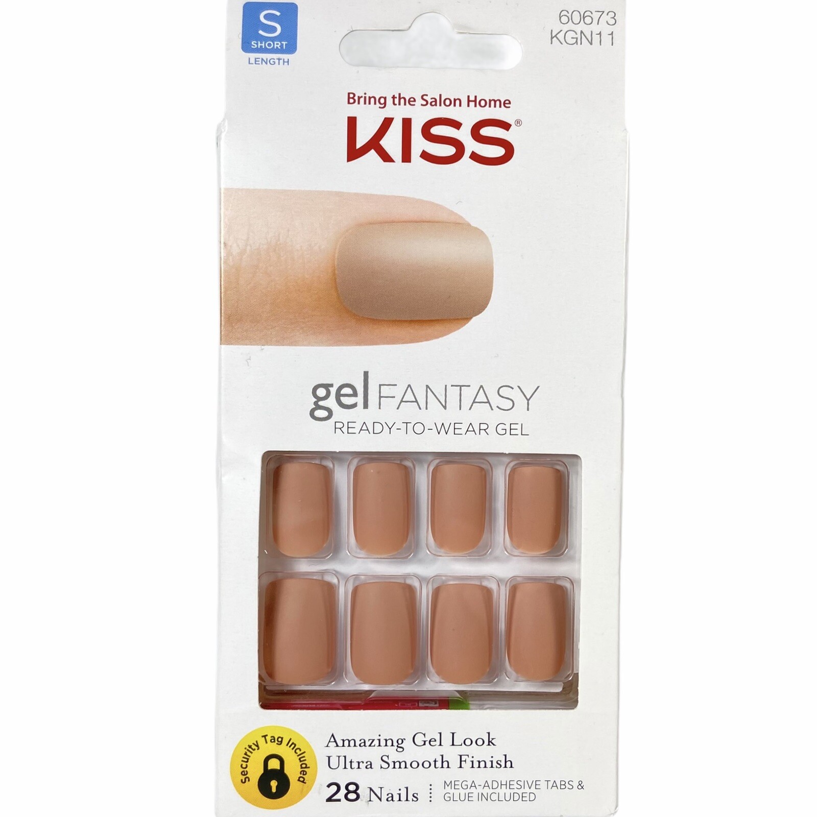 NEW Kiss Nails Gel Fantasy Press or Glue Manicure Short Gel Matte Beige Nude Tan