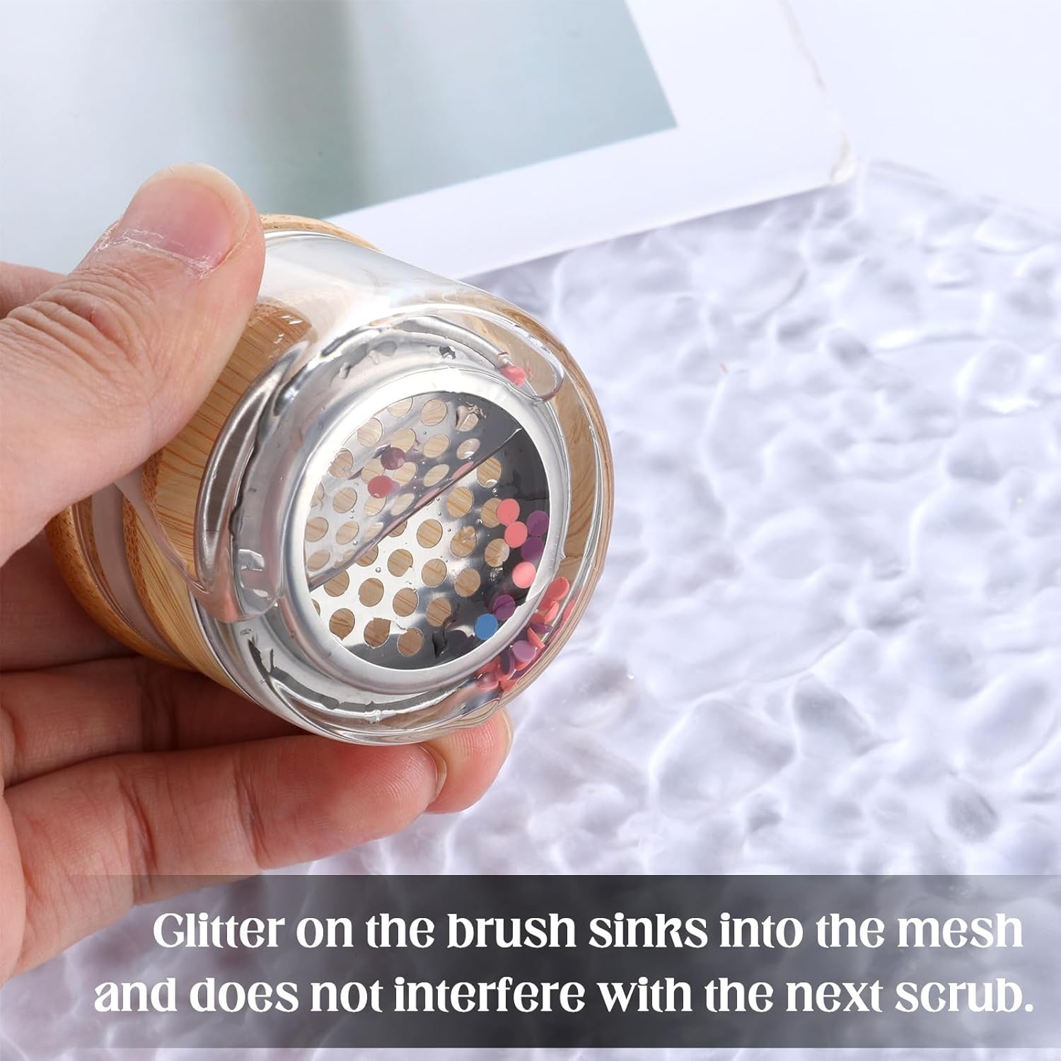 Nail Brush Cleaning Cup with Mesh Filter & Lid – Acrylic Dappen Dish for Tools