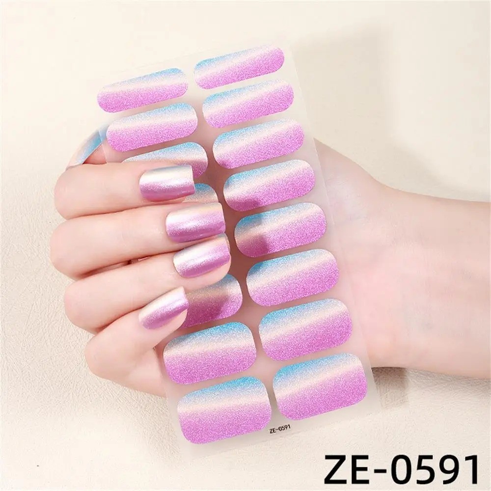 Full Size Nail Wraps Stickers Polish Look Art Self Stick Strips USA