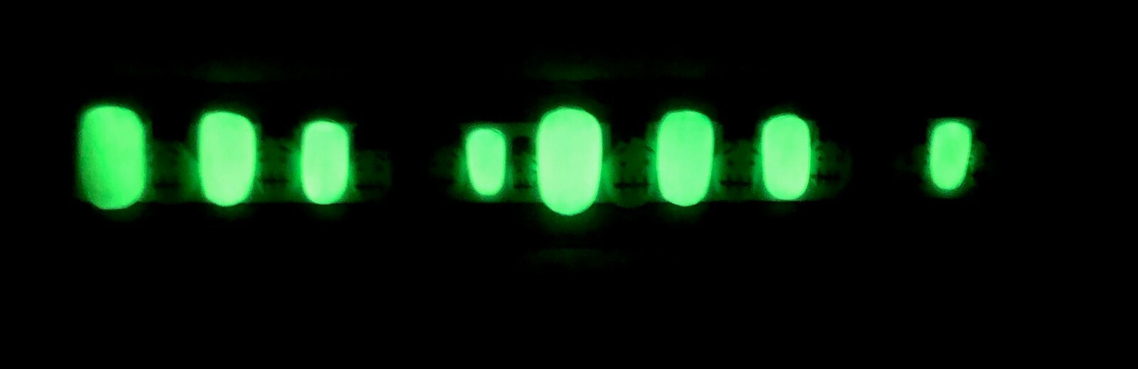 Frankenstein Glow in the Dark Nails- (Set of 20 sizes 0-9) Short Oval,Pre-tabbed