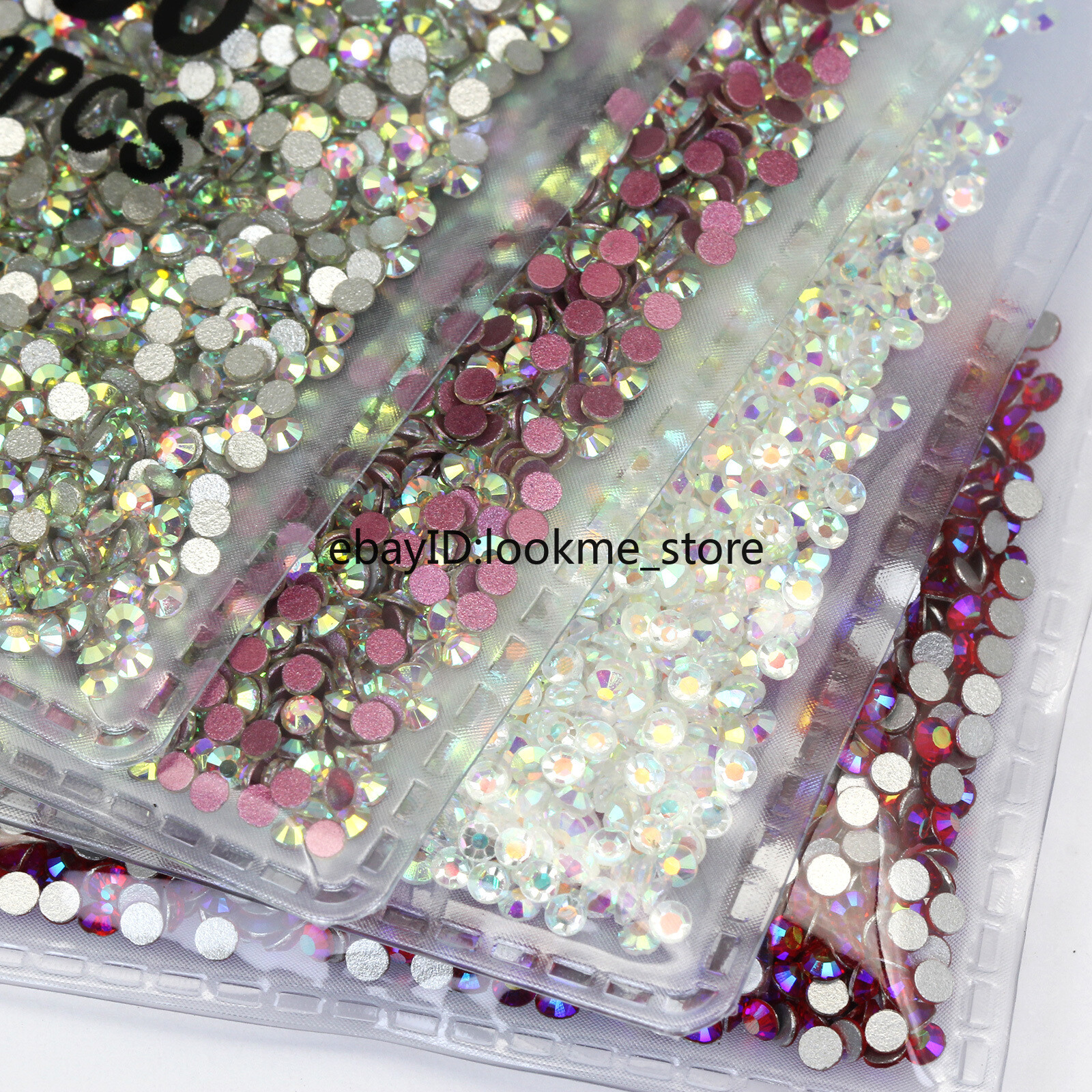 1440pcs 2 mm (ss6) Crystal Glass Rhinestones Flatback Gems Nail Art Crafts Decor