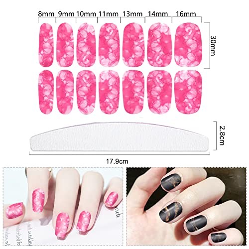 24 Sheets 336 Pcs Marble Nail Stickers Full Wraps for Women Girls Color Style 1