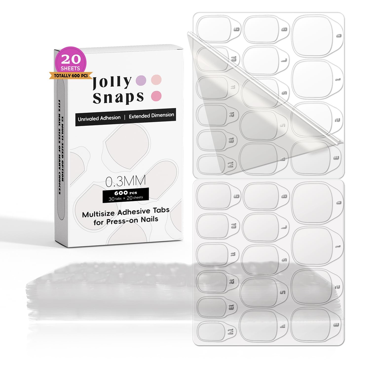 Adhesive Tabs for Press On Nails, Strong Hold & Non-Damaging Temporary Wear