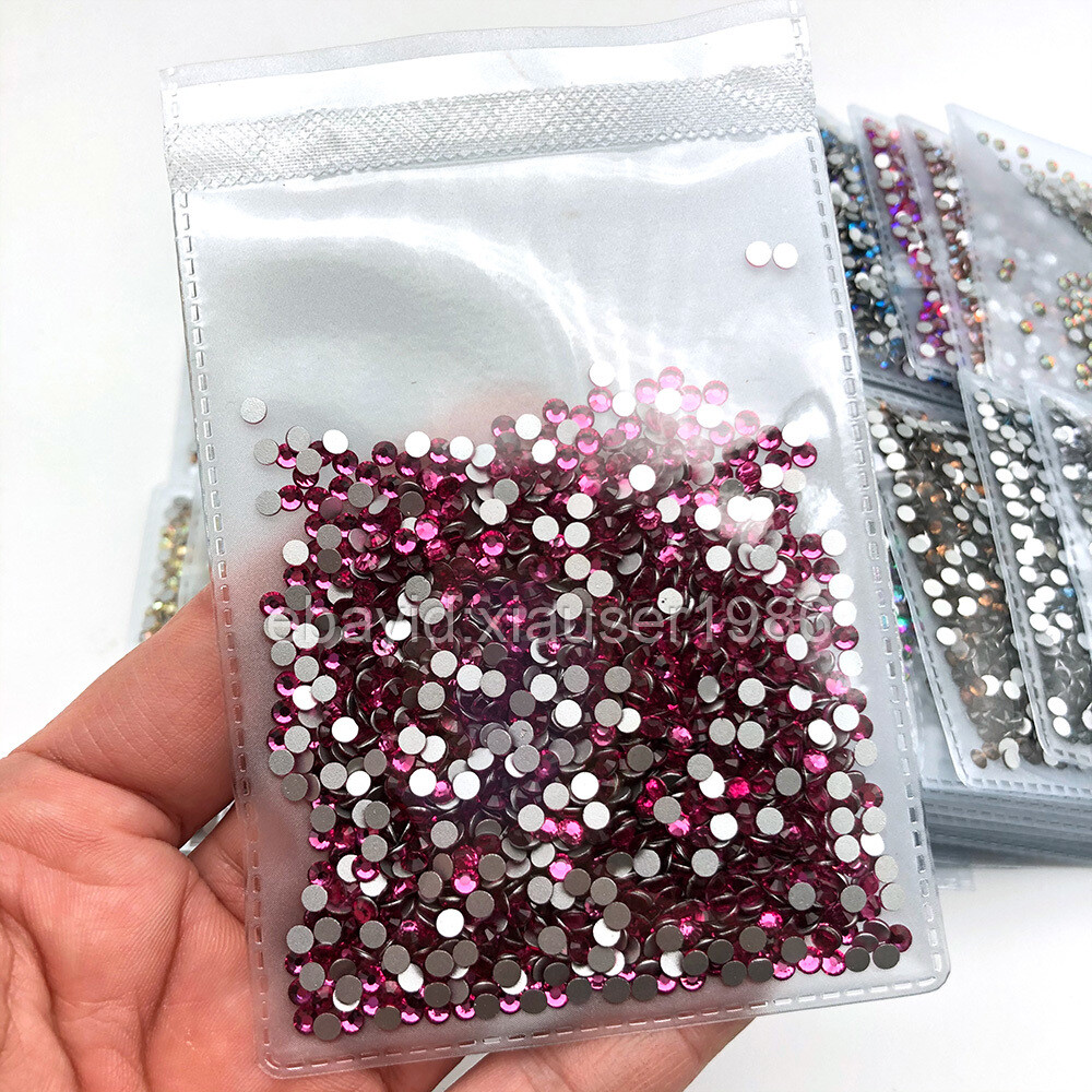 1440pcs/pack SS12(3mm) Round Flatback Crystals Nail Art Rhinestones Glitter Gems