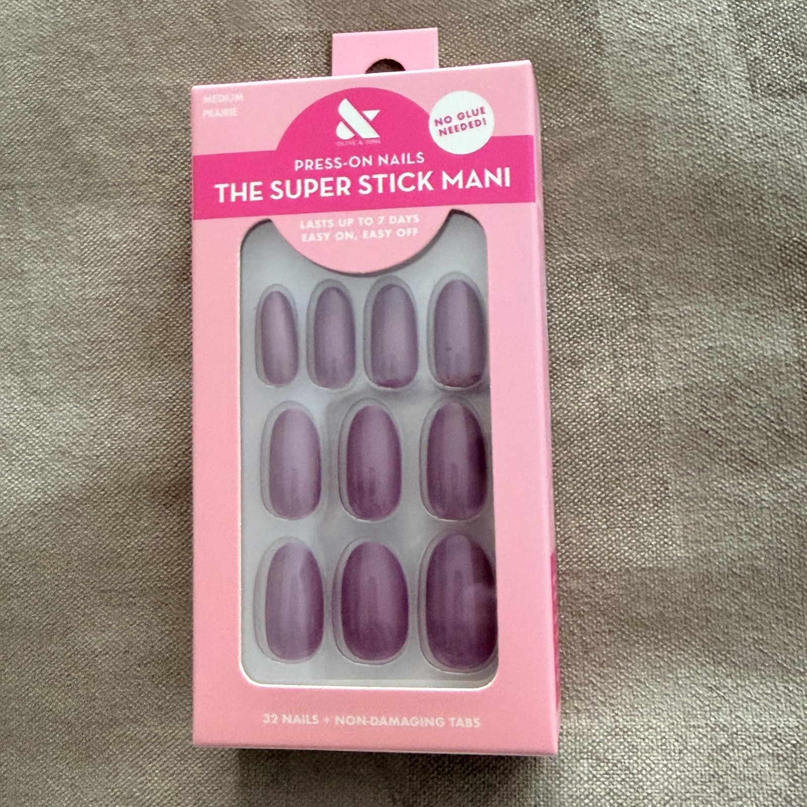 Olive & June Super Stick Mani Medium Prairie Press-On Nails Purple 32 Nails