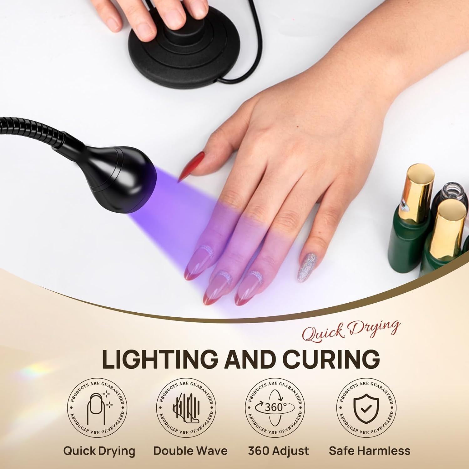 UV LED Nail Lp, Qui Drying UV Light for l Nails Foot Control