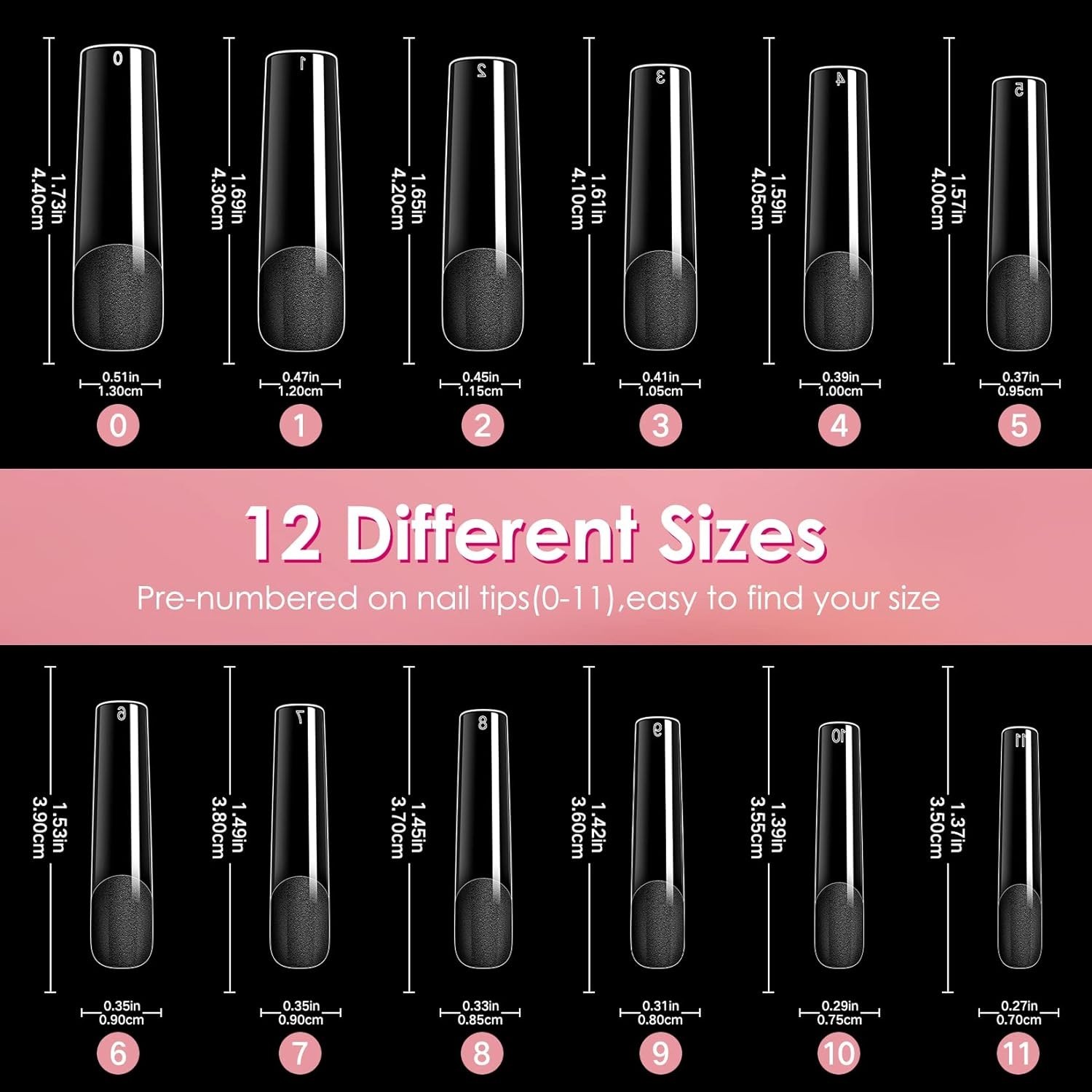 240PCS XXL Long Straight Gel Nail Tips – Half Matte & Pre-shaped for Easy Use