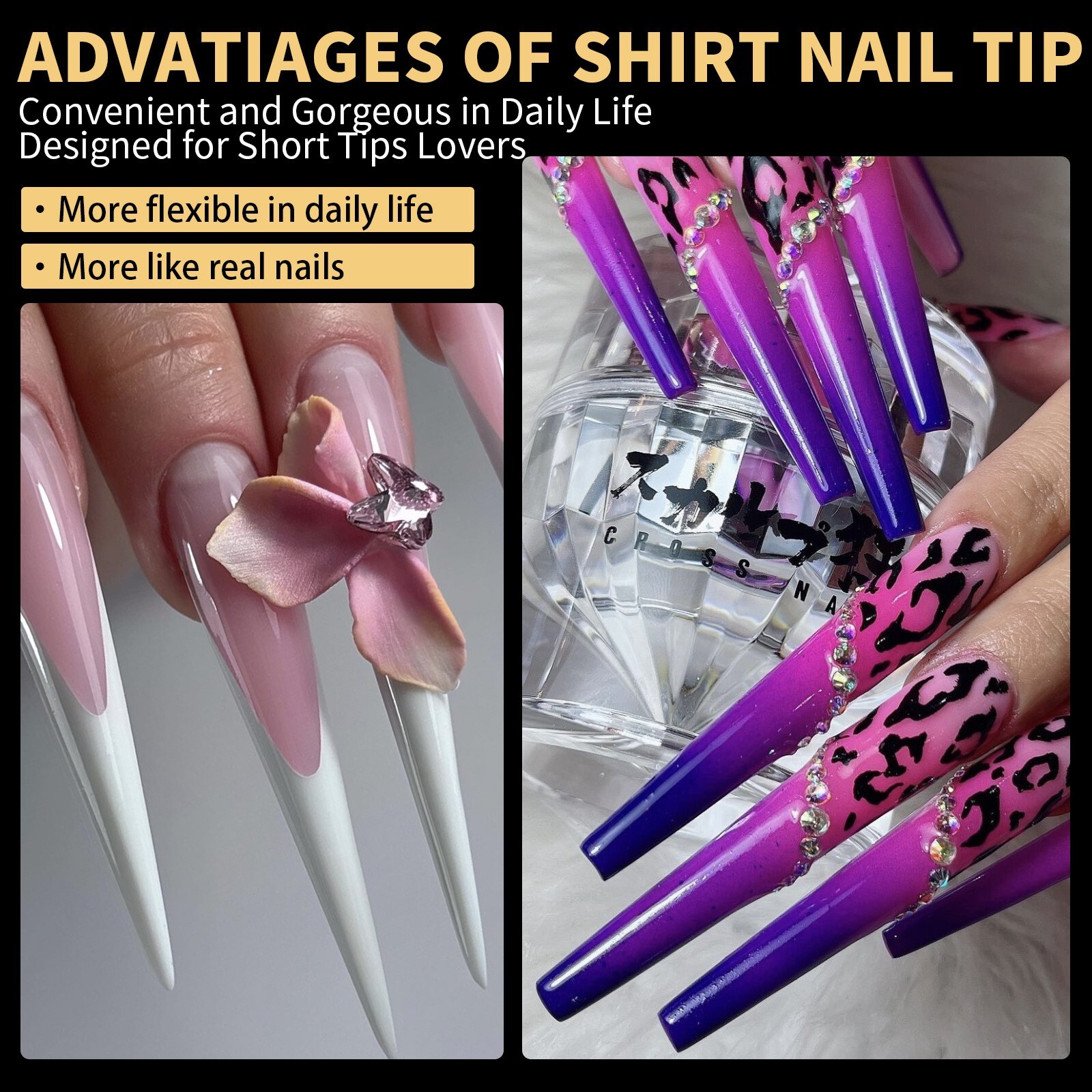 180pcs 5XL Extra Long Coffin/Stiletto/Square/Ballerina Soft Gel Nail Tips Clear