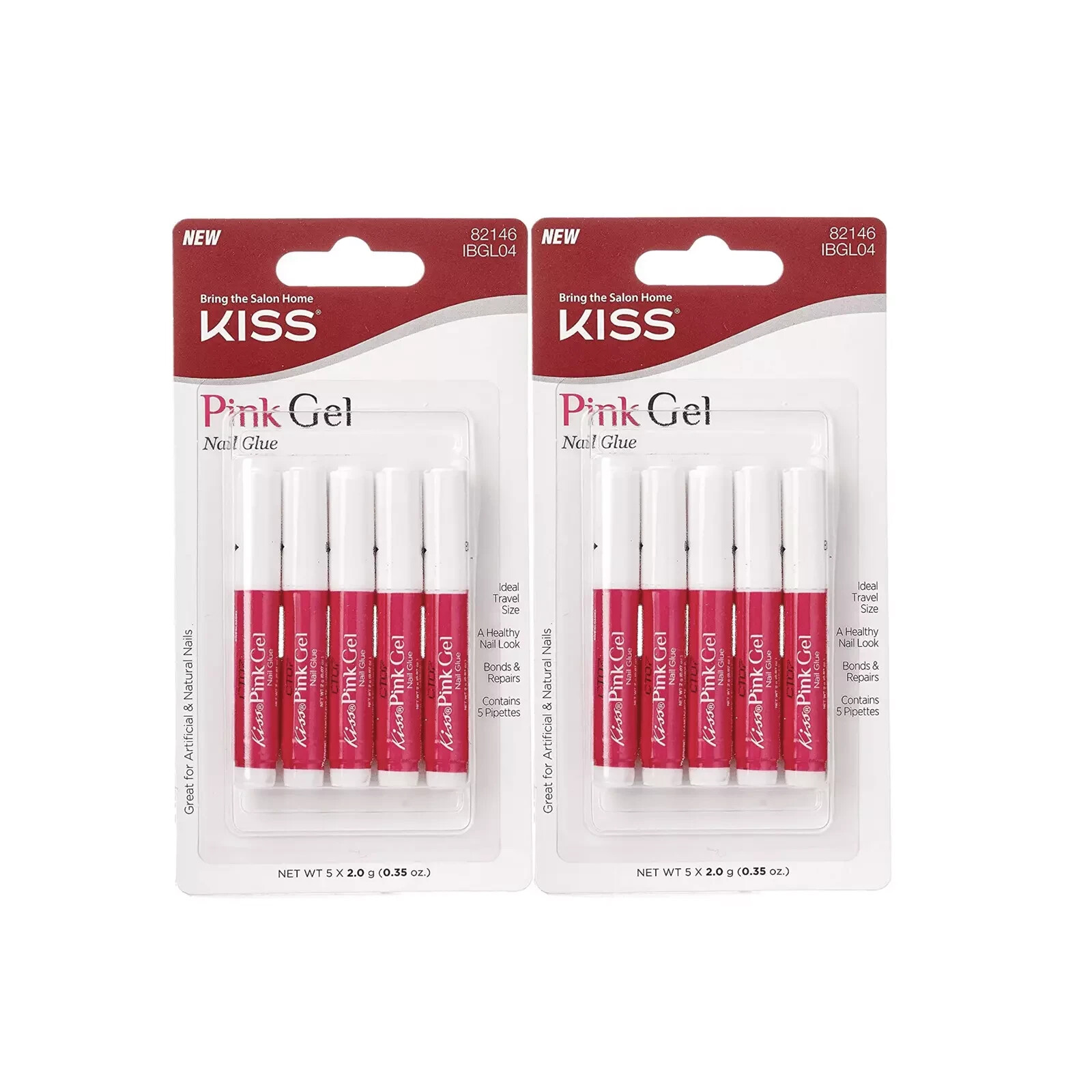 KISS Pink Gel Nail Glue IBGL04 2 Pack